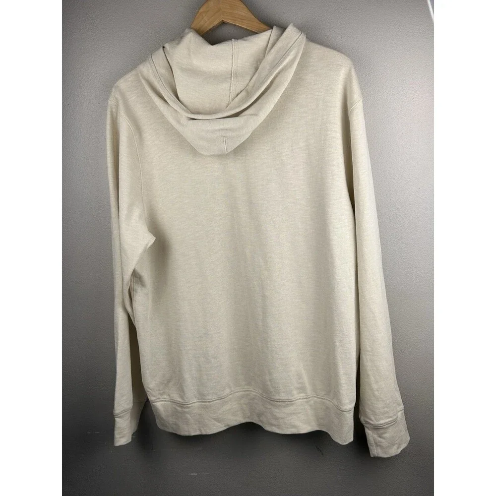 J.Crew Slub Jersey Hoodie Men's Large Off-white  100% Cotton NWT